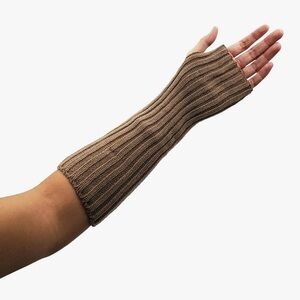 Stylish Brown Knit Arm Warmers